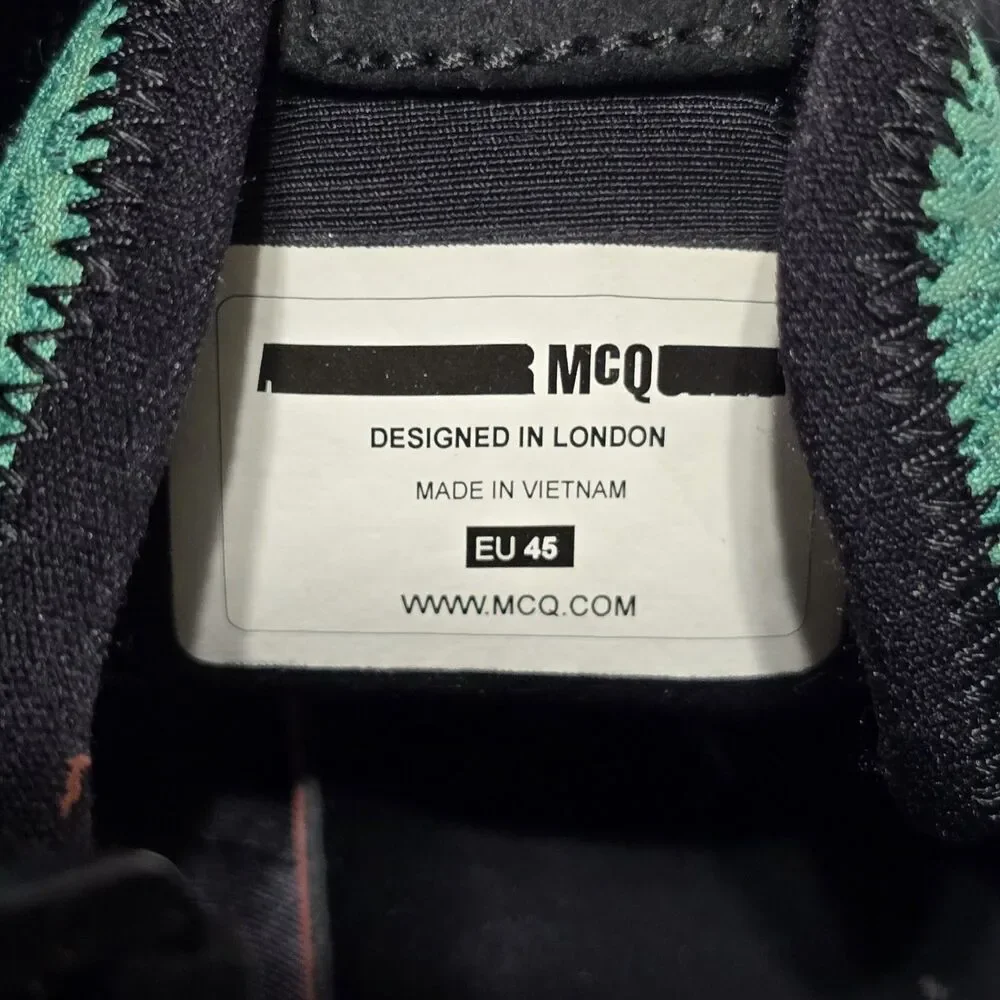 MCQ Alexander Mcqueen Men's 12 Black Green Tech Sandal 1.0 Straps Sneakers EU 45